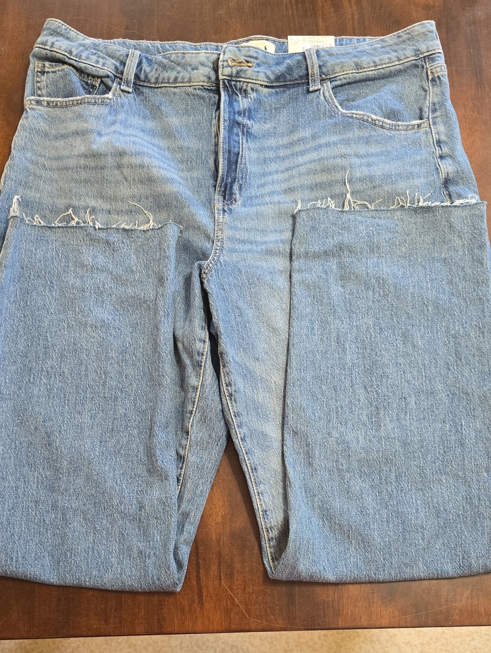 SO Women's Distressed Blue Straight Jeans
